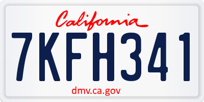 CA license plate 7KFH341