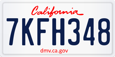 CA license plate 7KFH348