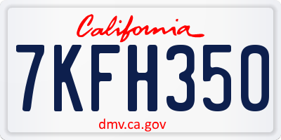 CA license plate 7KFH350