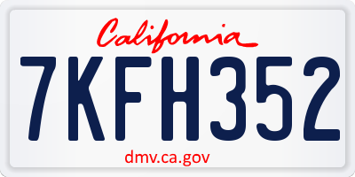 CA license plate 7KFH352