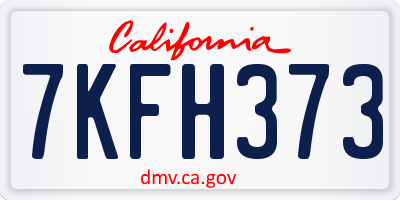 CA license plate 7KFH373
