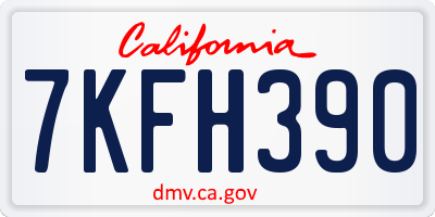 CA license plate 7KFH390