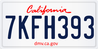 CA license plate 7KFH393