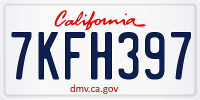 CA license plate 7KFH397