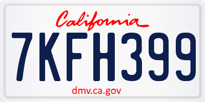CA license plate 7KFH399
