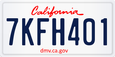 CA license plate 7KFH401