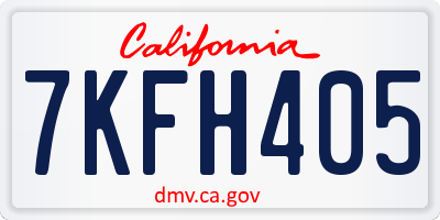 CA license plate 7KFH405