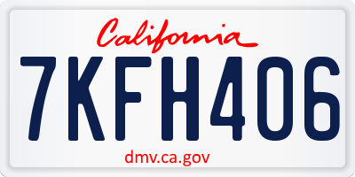 CA license plate 7KFH406