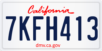 CA license plate 7KFH413