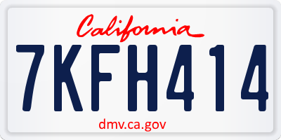 CA license plate 7KFH414