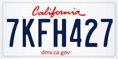 CA license plate 7KFH427