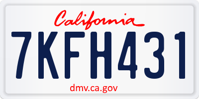 CA license plate 7KFH431