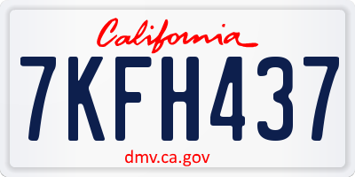 CA license plate 7KFH437