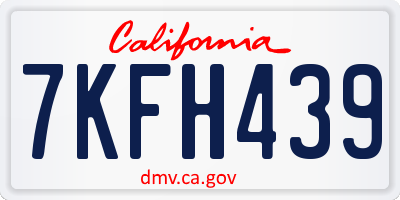 CA license plate 7KFH439