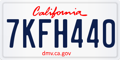 CA license plate 7KFH440