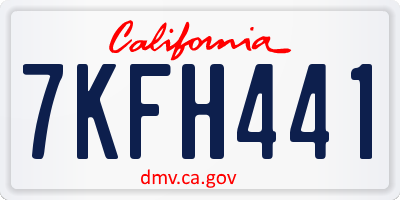 CA license plate 7KFH441