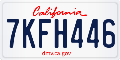 CA license plate 7KFH446