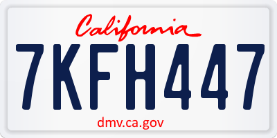 CA license plate 7KFH447