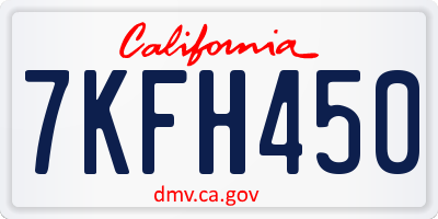 CA license plate 7KFH450