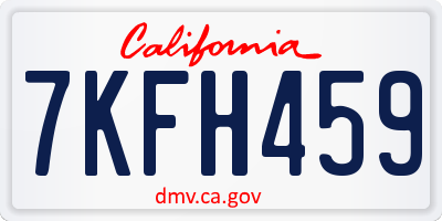 CA license plate 7KFH459