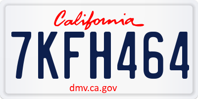 CA license plate 7KFH464