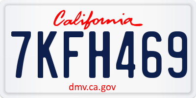 CA license plate 7KFH469
