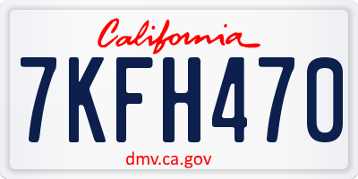 CA license plate 7KFH470