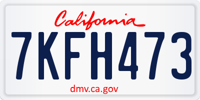 CA license plate 7KFH473