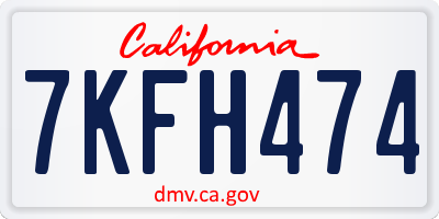 CA license plate 7KFH474