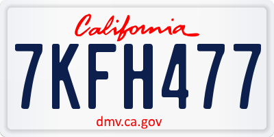 CA license plate 7KFH477