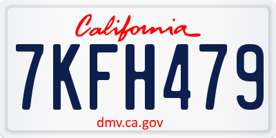 CA license plate 7KFH479