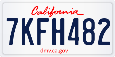 CA license plate 7KFH482