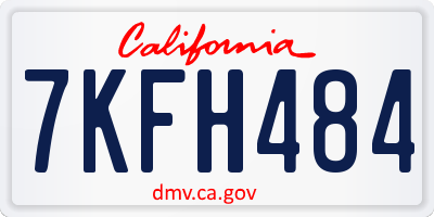 CA license plate 7KFH484
