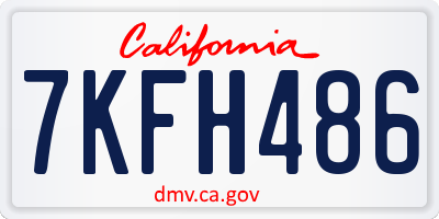 CA license plate 7KFH486