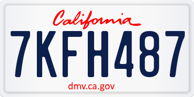 CA license plate 7KFH487