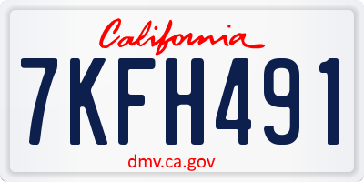CA license plate 7KFH491