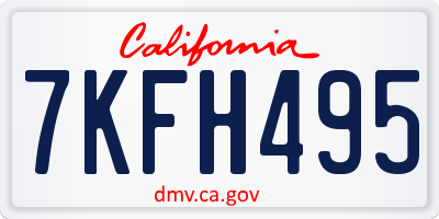 CA license plate 7KFH495