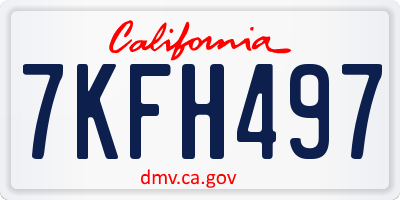 CA license plate 7KFH497