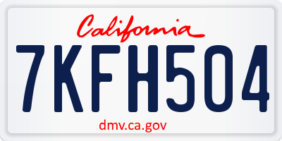CA license plate 7KFH504