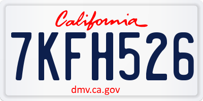 CA license plate 7KFH526