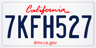 CA license plate 7KFH527