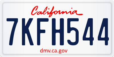 CA license plate 7KFH544