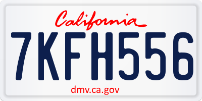 CA license plate 7KFH556