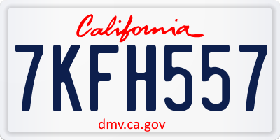CA license plate 7KFH557