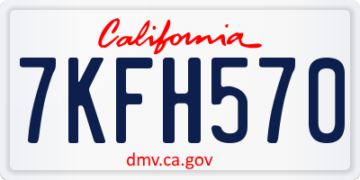 CA license plate 7KFH570