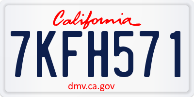 CA license plate 7KFH571