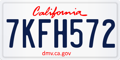 CA license plate 7KFH572
