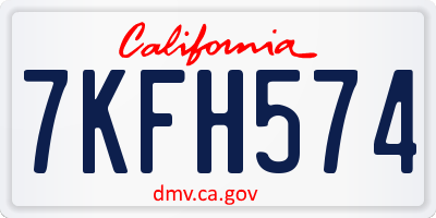 CA license plate 7KFH574