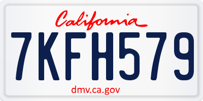 CA license plate 7KFH579