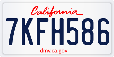 CA license plate 7KFH586